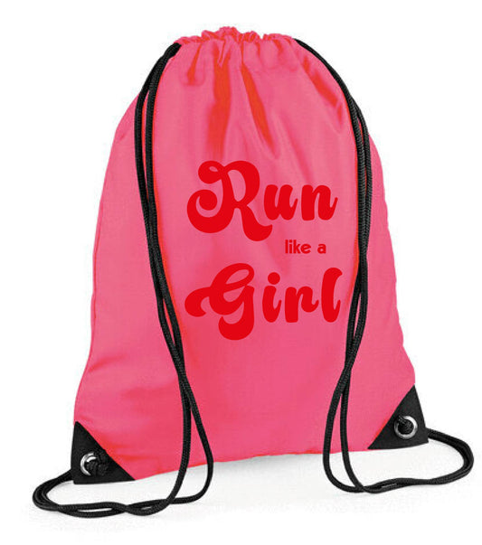 Run Like A Girl - Drawstring Gym Sack