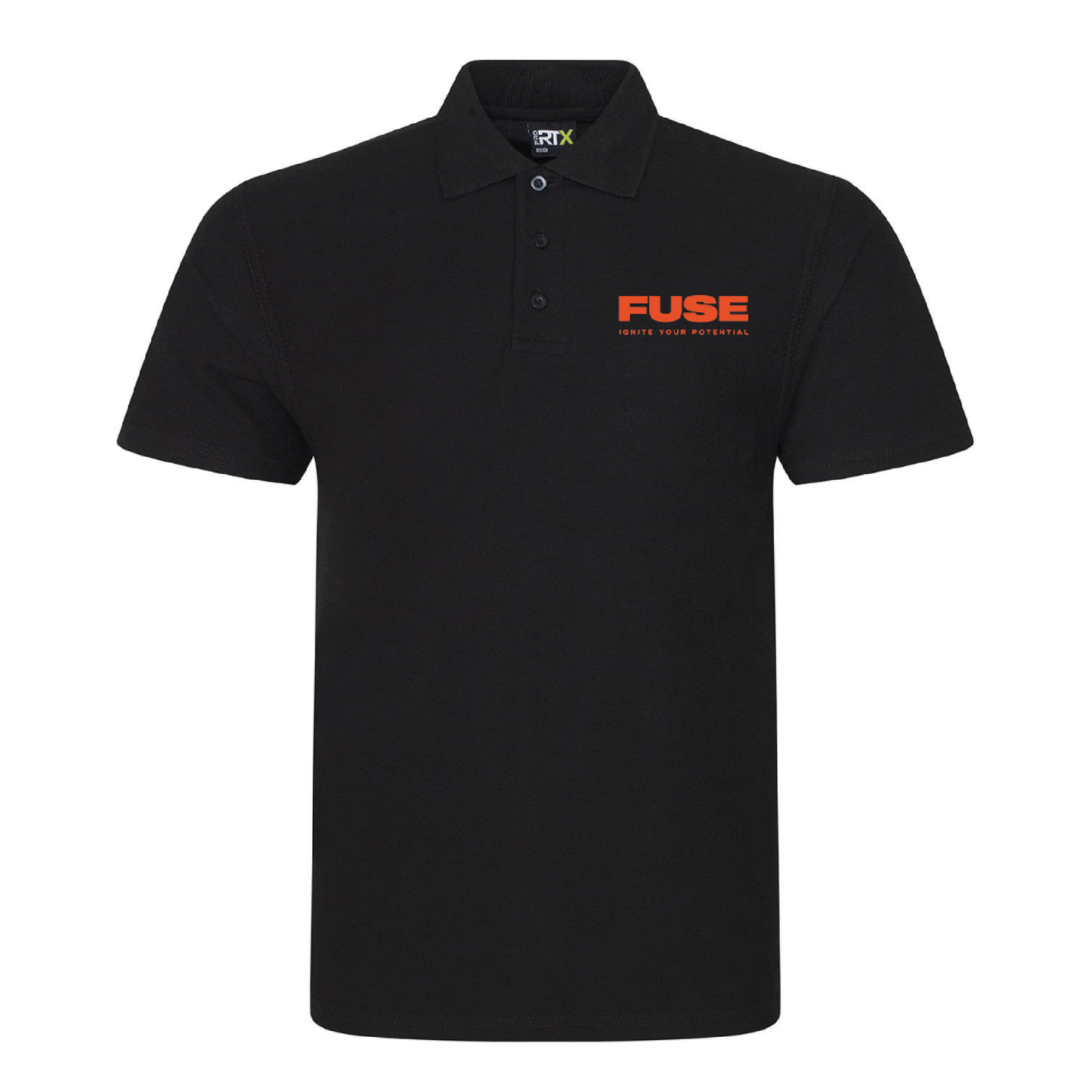 FUSE Member Mens Pique Polo Shirt Front and Rear Design