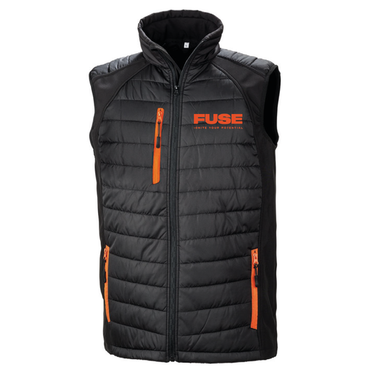 FUSE Recycled Padded Gilet Front and Back Design