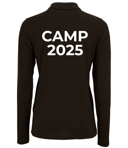 Camp 2025 - Adults Long Sleeve Polo - Ladies Fit